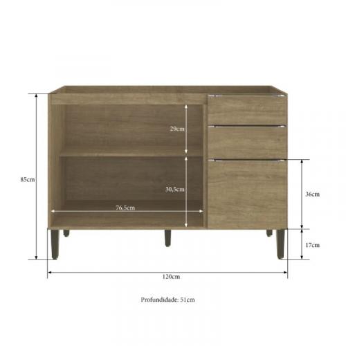 Balcão 120 cm Dubai 